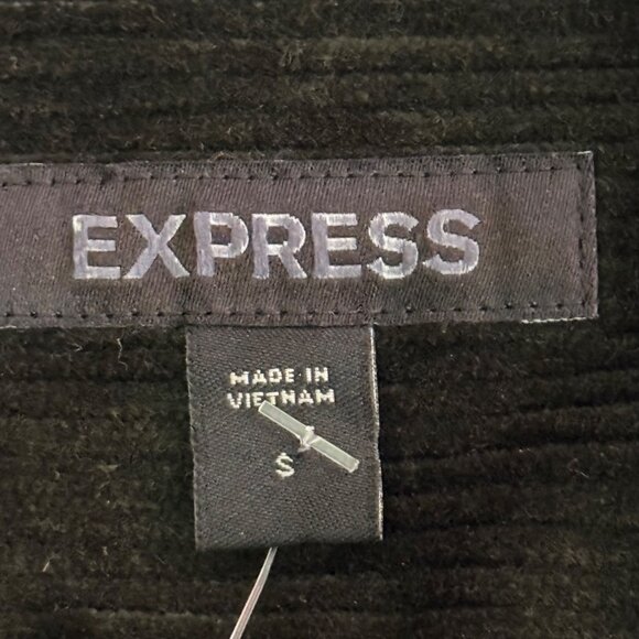 Express Men's Long Sleeve Buttons Green Corduroy Shirt Jacket Size Small NWOT - Picture 7 of 10